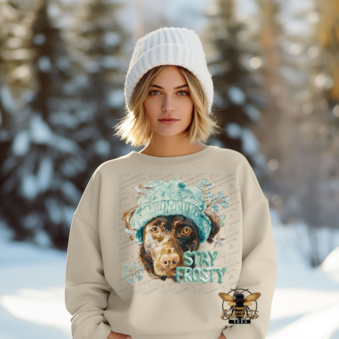 Stay Frosty Chocolate Lab