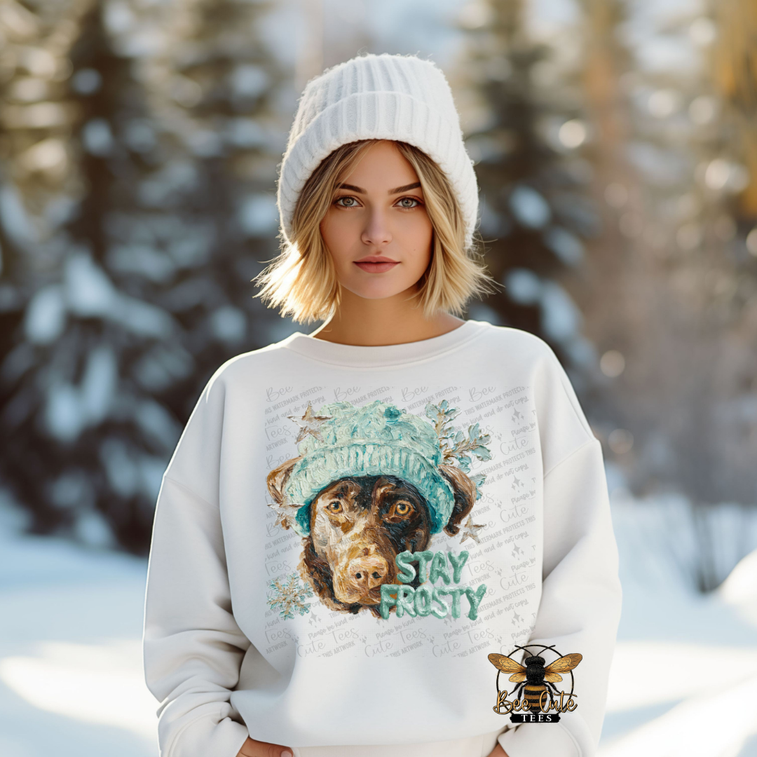 Stay Frosty Chocolate Lab