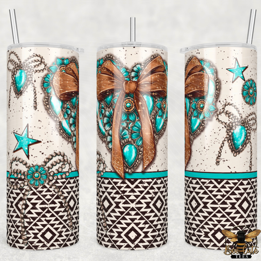 Turquoise Heart Tumbler