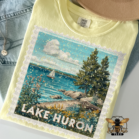 Vintage Lake Huron Stamp