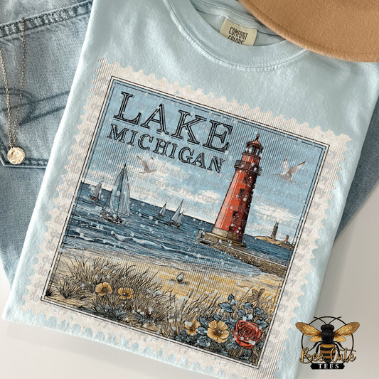 Vintage Lake Michigan Stamp