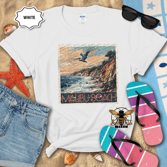 Vintage Malibu Beach Stamp