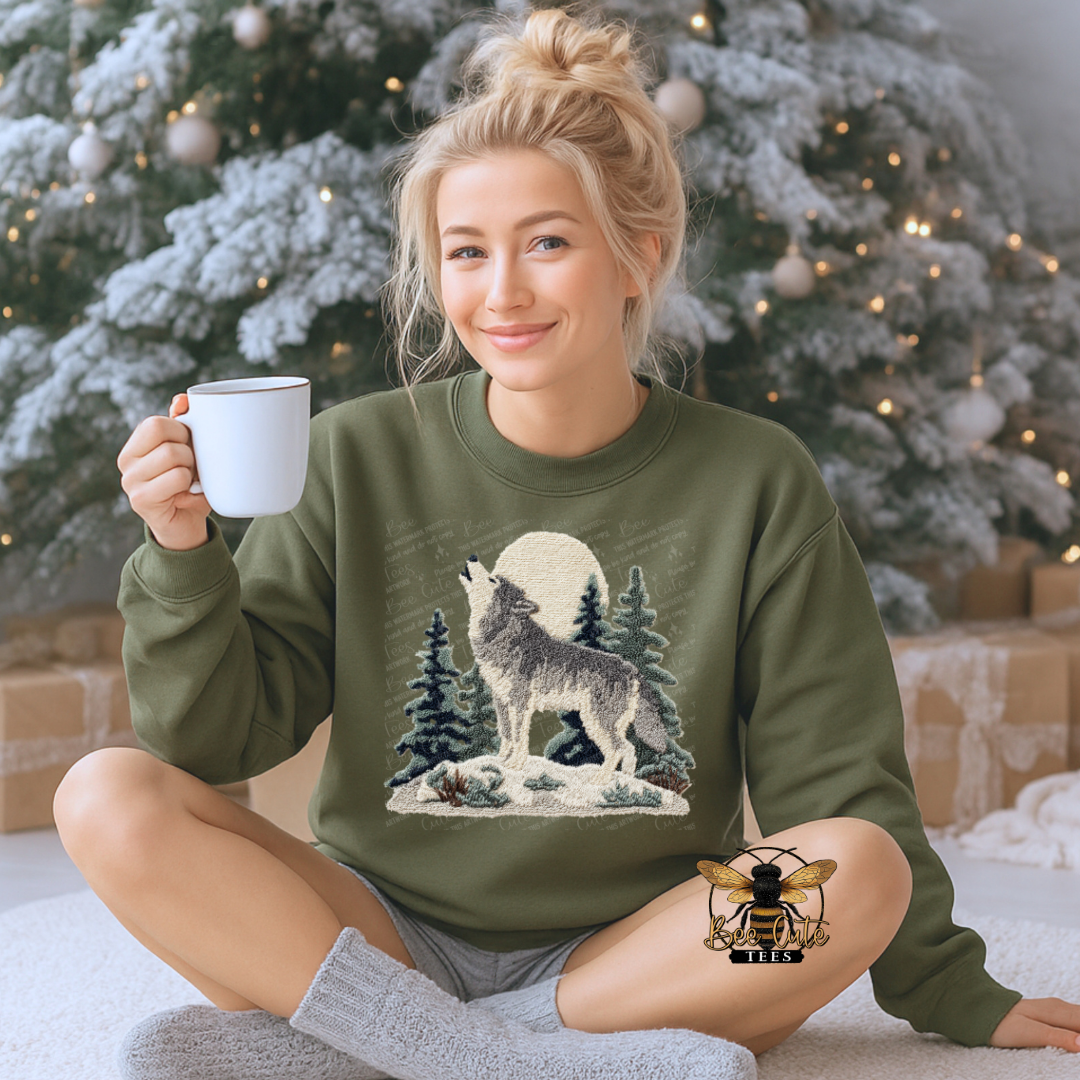 Winter Wolf Faux Latch Hook Yarn Crochet